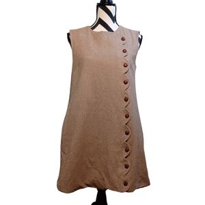 Buru Academia Preppy Scallop Sleeveless Shift Dress